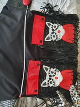 Black Dress Robe Fringes Long-Sleeve 3084 Midi Plus-Size Woman Winter Cute PU Cartoon