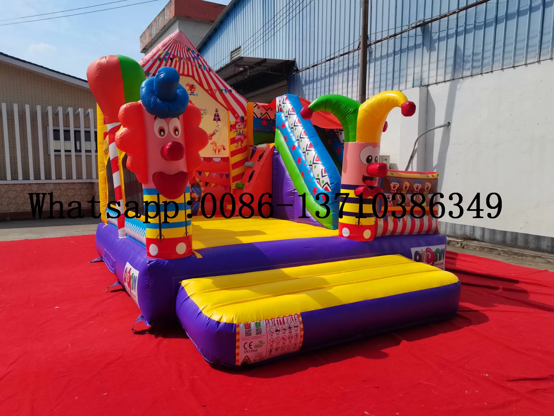 Colorful indoor and outdoor large bouncy castle slide trampoline for sale