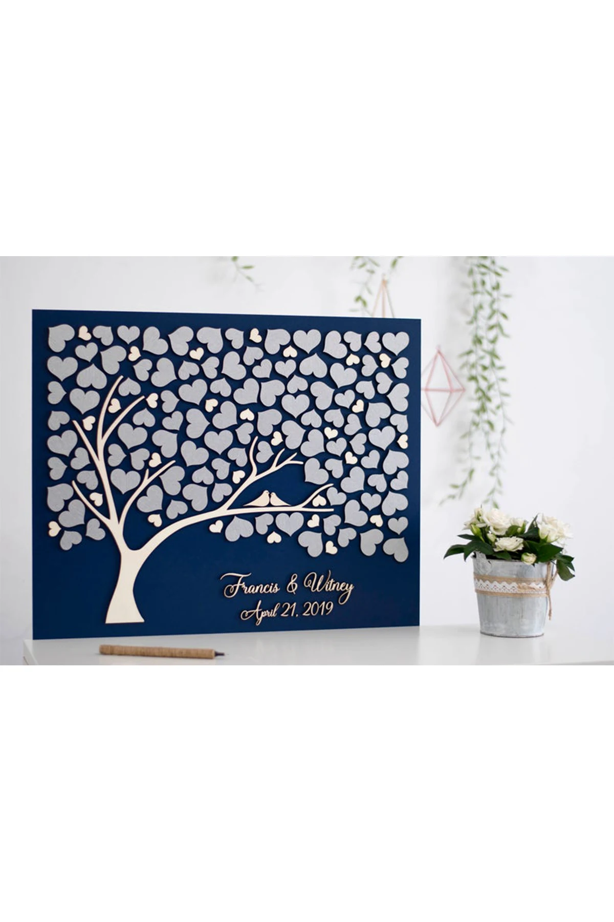 Wedding Guest Visitor Signature Book Wooden Personalized Alternatives to Names Date Mr and Mrs Mariage 3D Love Valentine's Rusti | Дом и