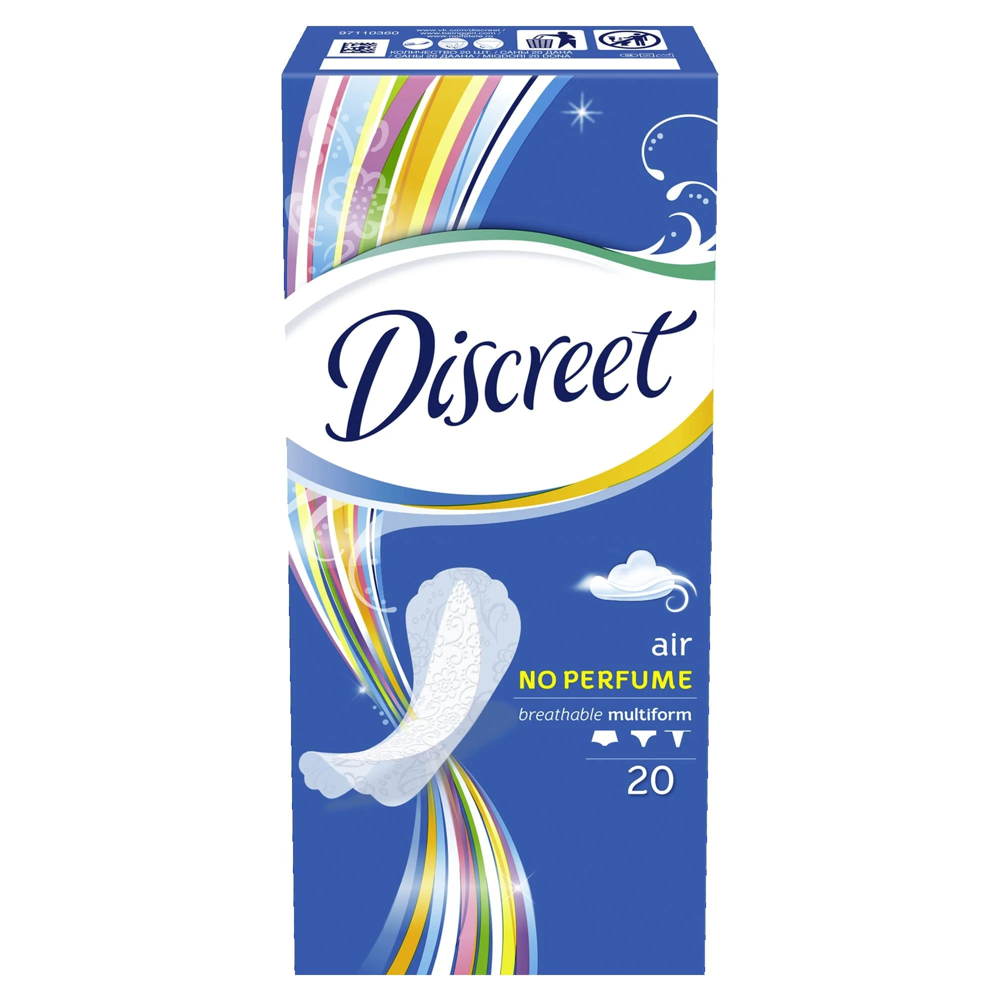 Женские ежедневные прокладки DISCREET Air Multiform, 20 шт
