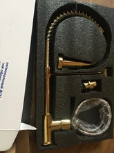 Senlesen-grifo de latón con acabado dorado y resorte, caño giratorio, mezclador de agua caliente y fría para lavabo de tocador de un solo mango