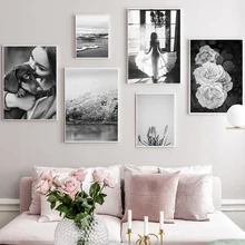 

Black White Wave Fashion Star Dog Magazine Poster Vintage Nordic Canvas Painting Wall Art Pictures Living Room Home Decoration