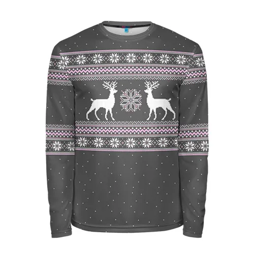 Мужской лонгслив 3D с оленями для мужчин спорта и отдыха путешествий Спортивный