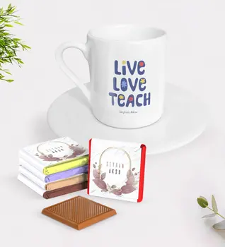 

Personalized Age Love Teach Turkish coffee Cup and Chocolate Gift Seti-1