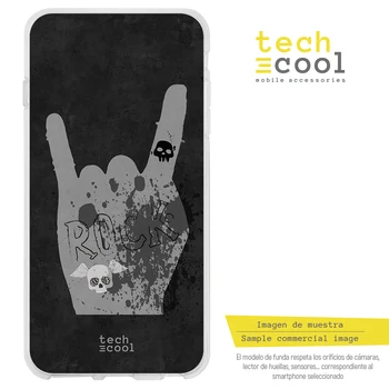 

FunnyTech®Silicone Case for Xiaomi Redmi 7A L Let's Rock and Roll bands black background