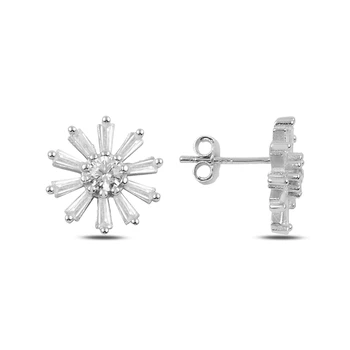 

KUTAYDAN Baget Zircon Earrings 925 Sterling Silver