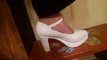 Zapatos de tacón de bloque para mujer, calzado de boda blanco con plataforma y correa en el tobillo, para oficina, fiesta y baile, 2021