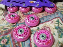 Wheel Roller-Skates Inline-Tyre Kids 70mm ABEC7 608zz-Skating-Bearing Pink Red 64mm 68mm