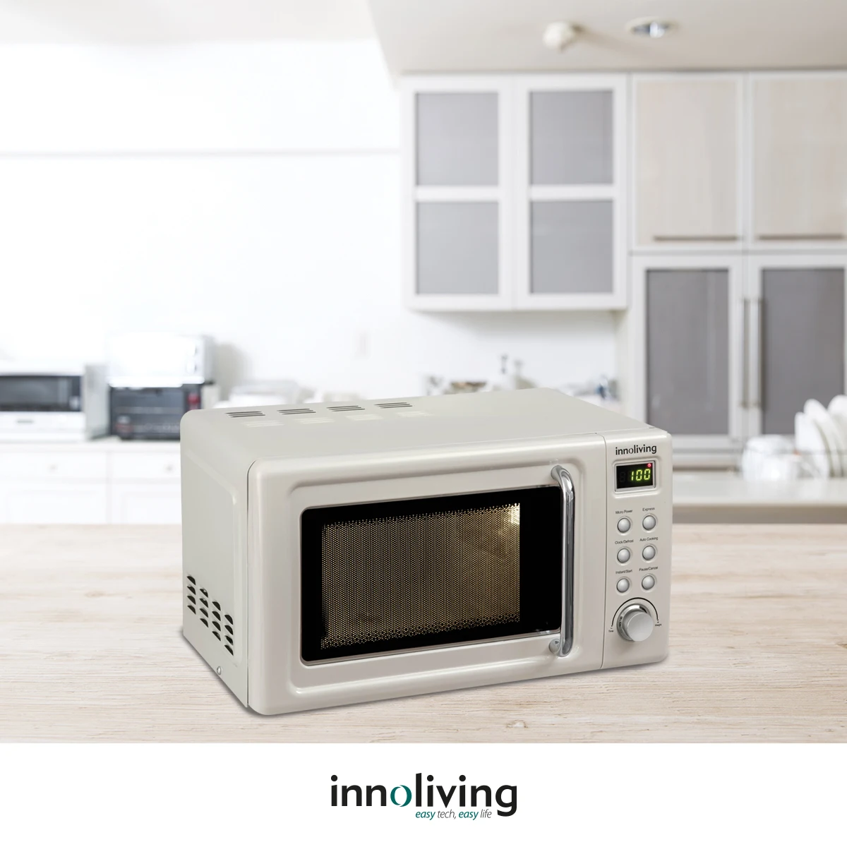 Forno a microonde 20L 800W funzioni grill/scongelamento 5 livelli di  potenza 60 minuti timer sistema di apertura a maniglia INNOLIVING INN  861|Microwave Ovens| - AliExpress