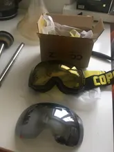 COPOZZ-lente GOG-2181 para gafas de esquí, lentes originales magnéticos con grapas amarillas para gafas de esquí antiniebla UV400, esféricas para esquí nocturno