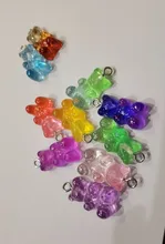 50 Uds cristal caramelos oso colgante encantos para collar pulsera pendientes joyería hallazgos para hacer bricolaje osos regalo de Navidad 11*22mm