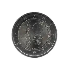 Pamiątkowa moneta 2 Euro Estonia rok niepodległości 2018 kolekcjonerskie kolekcjonerskie monety kolekcjonerskie kolekcja Uncirculated UNC tanie i dobre opinie europe 2000-Present ES (pochodzenie) Cobre-Niquel No circular