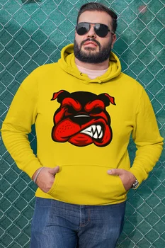 

Angemiel Wear Red Dog Yellow Men 'S Hooded Sweatshirt