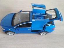 1:32 modelo Tesla X coche en miniatura de aleación con tirar juguete electrónico con simulación de luces y música modelo juguetes para niños de regalo