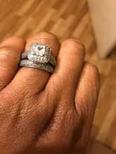 Moonso de moda de lujo de Plata de Ley 925 anillo de boda conjunto de banda de las mujeres y las niñas Ladys amor par pareja de R3400