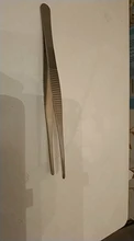 Pinzas medicinales de acero inoxidable 430 antiyodo, pinzas medicinales largas y rectas de 12,5 cm-30cm, coderas de cabeza recta gruesa