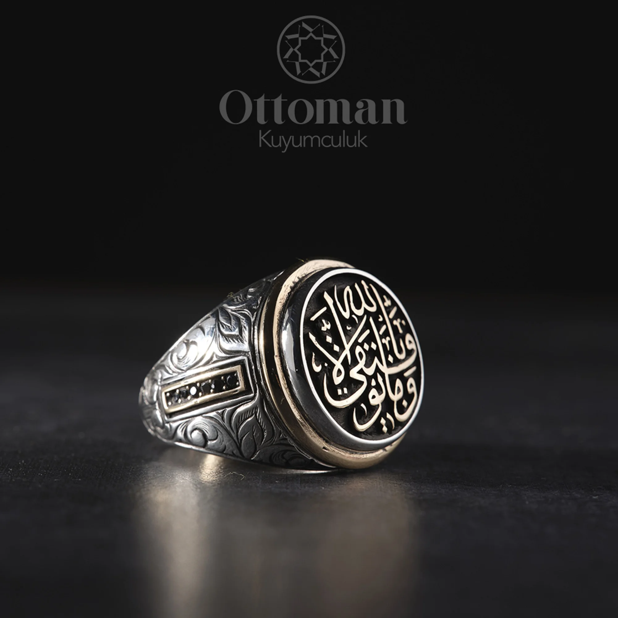 Name Round Black Silver Men's Ring Handmade Adjustable and Customizable Ring Ottoman Motif Ring Name Ring Oval Ring Men's Gift garden pallet ottoman wood black