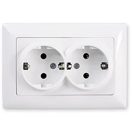 

PnpnElectrıc Gns Visage Ambiance Double Grounded Socket White 16A 220V AC Double Socket with Side Earth