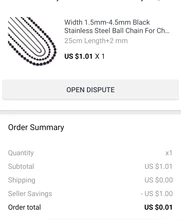 Cadena de bolas de acero inoxidable para colgante, collar de Rolo, resistente al agua, color negro, ancho de 1,5mm-4,5mm, venta al por mayor