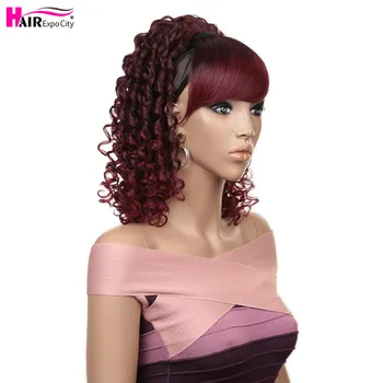 

12''Fake Hair Kinky Curly Ponytail Clip in Ponytail Hair Extensions Tail Hair Synthetic Drawstring Ponytails Hair Expo City