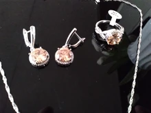 Conjunto de joyería de boda de plata 2020 para mujer, aretes y collar colgantes de circonita negra, conjunto de 3 piezas, disfraz de moda, novedad de 925