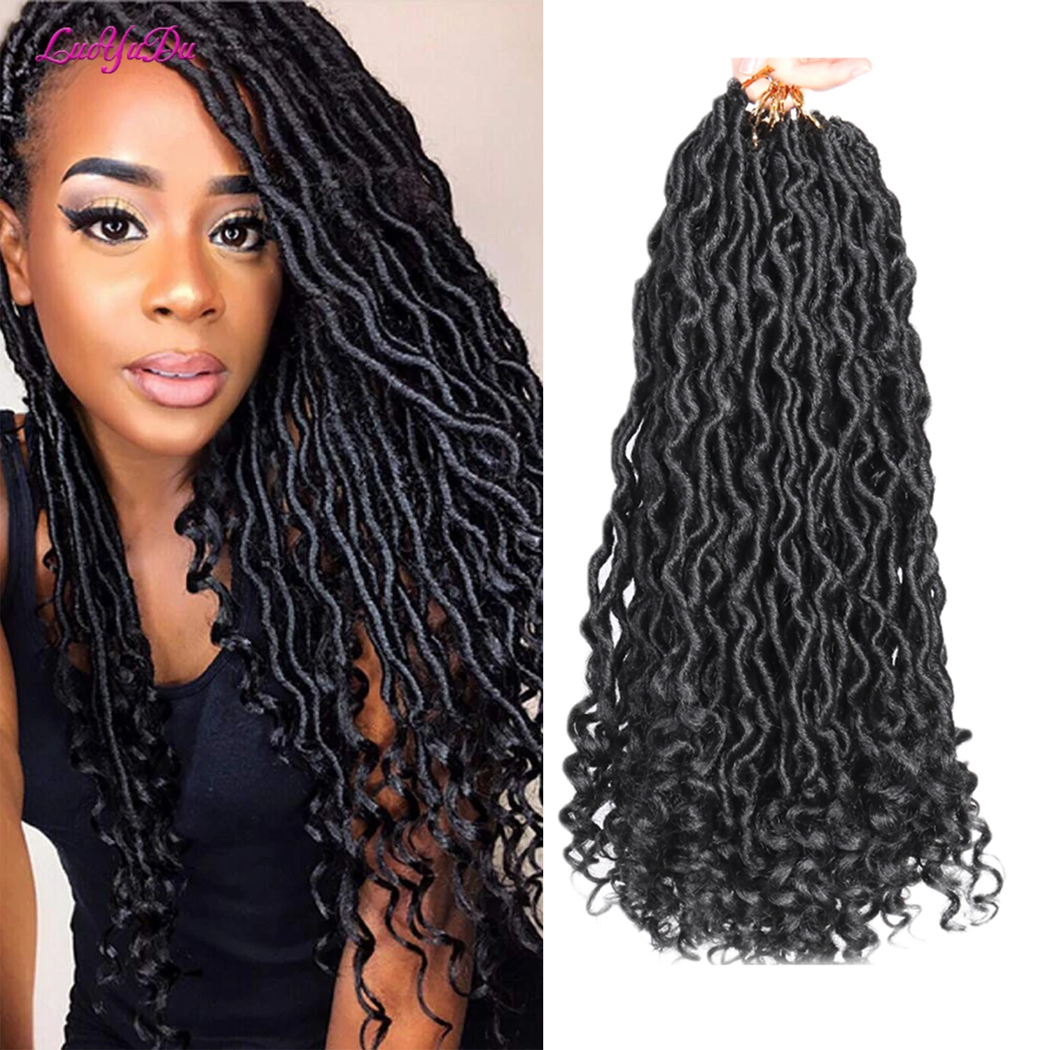 14inch Faux Locs Synthetic Crochet Braids Hair Extensions Arfo Curly Ombre  Goddess Dreadlocks Passion Twist Hair For Black Women - Crochet Hair -  AliExpress
