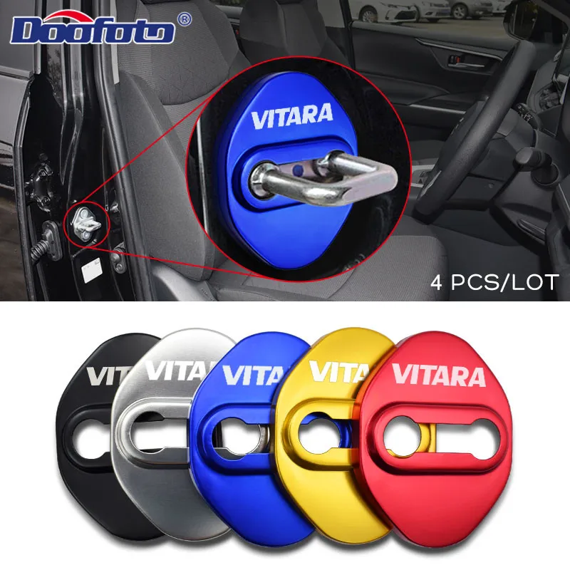 Car door lock cover 4pcs Car Door Lock Case For Suzuki VITARA 2015 Cover model Series interior trimstrip Accessories