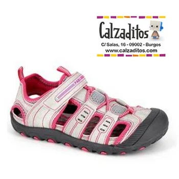 

Girl sandals denim Pearl and microfiber pink with velcros, Pablosky