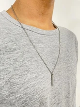 Collar de barra rectangular para hombre, cadena de acero inoxidable, resistente al agua, regalo de joyería, novedad de 2020