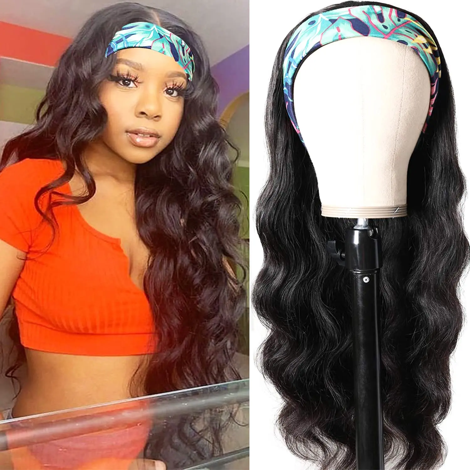 

Headband Body Cheap Human Hair Wigs On Sale 10A Grade Glueless Brazilian Virgin Hair Clearance Human Hair Headband Wig For Women