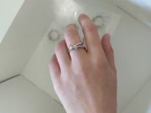 XIYANIKE de Plata de Ley 925 abierto de oro anillos para las mujeres Irregular calado geométrico de la fiesta de cumpleaños de accesorios, regalos, joyería