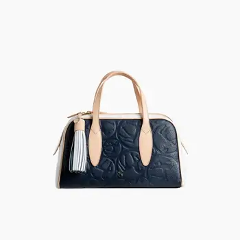 

Petusco Heritage-Leather bag Fatima Navy Tricolor