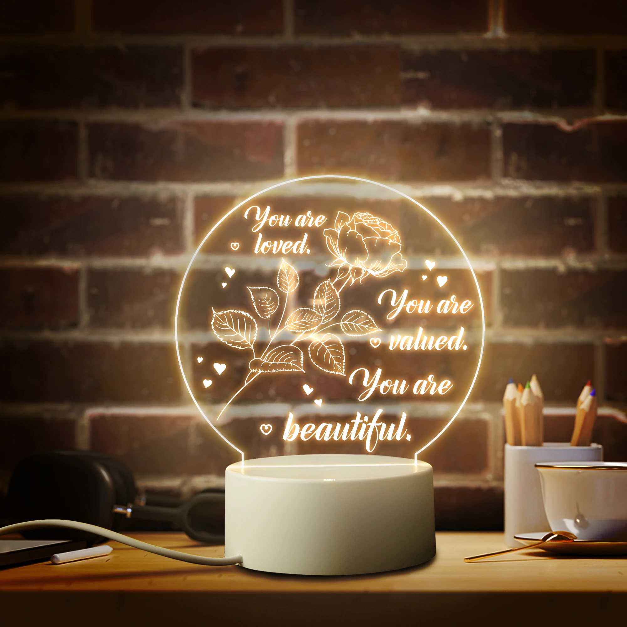 Surprised Night Light Gift for Daddy Mommy Personalized Birthday Holiday Present Fancy Lighting Family Bedroom Decorative  Lamp night light for bedroom