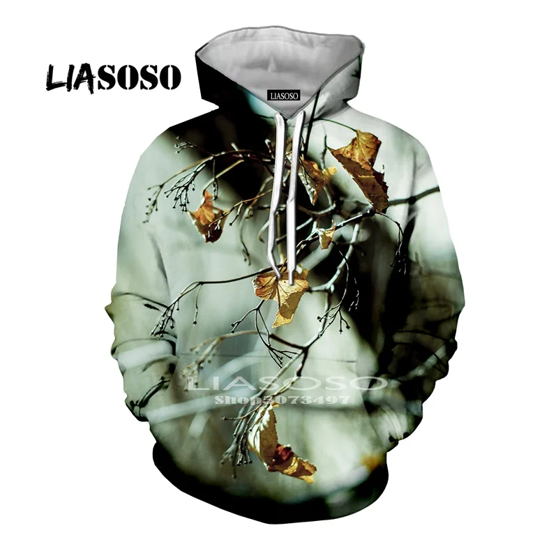 4 LIASOSO, модные толстовки, шапка, пальто, животное, аниме, толстовка, 3D принт, для мужчин, дерево, новинка, wo, для мужчин, забавные, зеленые и серые, охота, хип-хоп толстовки - Цвет: 4