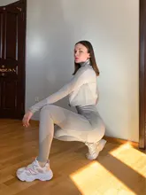 Sport Gym Suits Wear Yoga-Sets Running-Clothes Long-Sleeve Seamless Female Women Fitness