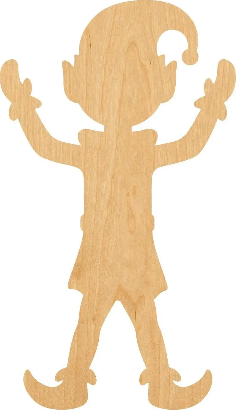 

Elf Wooden Laser Cut Out Shape - Great for Crafting - Hobbyist - D.I.Y. Projects