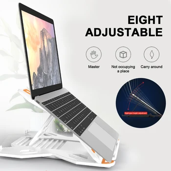 

E5 notebook stand radiator lifting lazy bracket pad base folding type with mobile phone stand, the bottom rotated 360 degrees