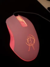 Ratón óptico retroiluminado de color rosa para ordenador, Mouse silencioso con cable, moda Sailor Moon, 2400DPI