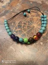 7 Chakra de roca de Lava pulsera de 8mm de doble capa fila ajustable Unisex piedra de Yoga sanación energética pulseras de piedra regalo de Navidad