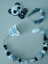 Bopoobo 1Set perlas de silicona de grado de alimentos de bebé madera para la dentición roedor libre de BPA DIY accesorios Clips de cadena de chupete mordedor bebé