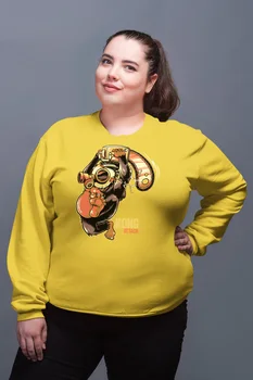 

Angemiel Wear Testereli Kong Atack Yellow Women Sweatshirts