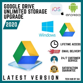 

Google Drive unlimited storage with your personal Gmail for unlimited time
