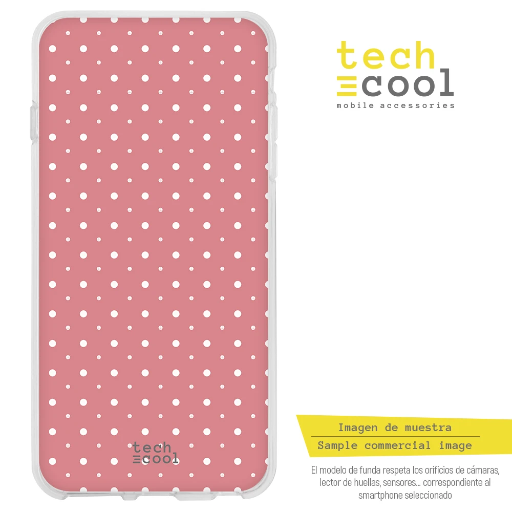 FunnyTech®Чехол-подставка для BQ Aquaris U Plus, силиконовый, розовое в горошек