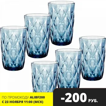 

A set of glasses 6PR 370 ml under/pack blue Loraine 29671