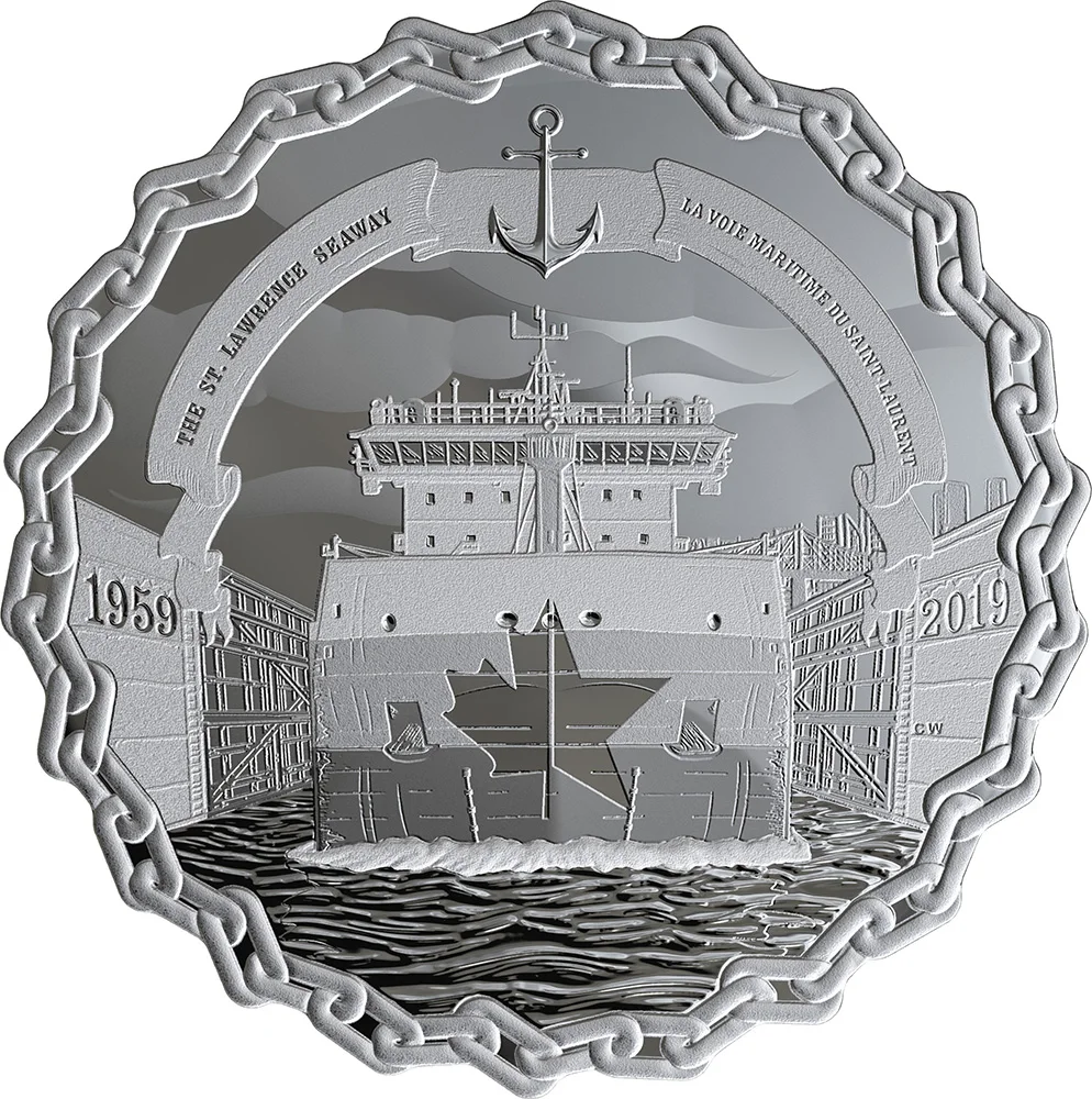 ST LAWRENCE seway 60th anniversary 2 Oz Серебряная монета 30$ Канада
