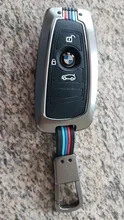 Aleación Galvanizada coche llave inteligente Fob caso de la cubierta de la piel para BMW Serie 3 4 5 320i 530i 550i F20 F21 F30 F31 F25 F01 F02 coche caso clave