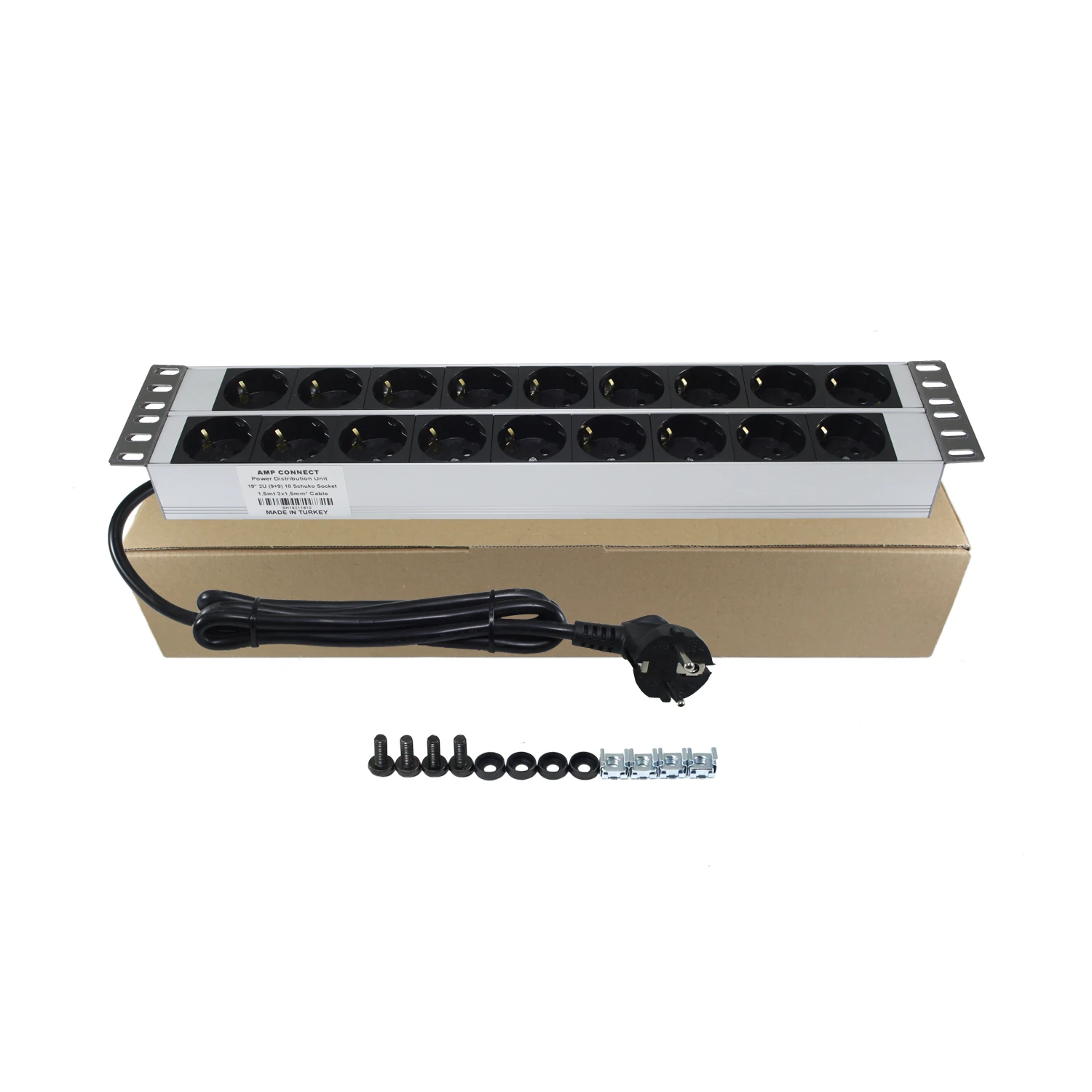 Amp подключения PDU 1" 2U 18 способ Германия тип(DIN49440) розетка алюминиевый профиль рамка PDU