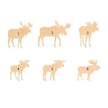 

10 pieces Moose Laser Cut Wood Shape Craft Supply