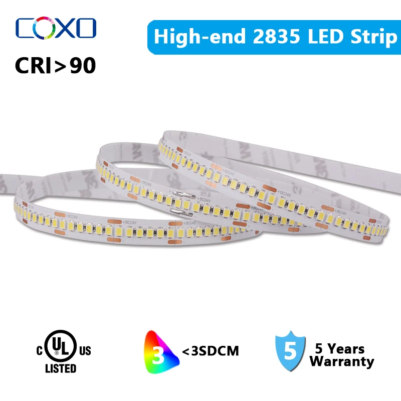 AXMOTUT Striscia LED COB 5 metri 24V, Striscia LED Bianco Freddo 6000K