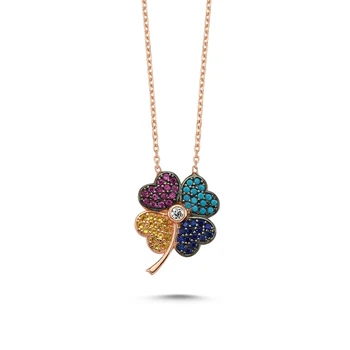 

Merve Gümüş'ten 925 Sterling Zircon Cubic Zirconia Clover Necklace